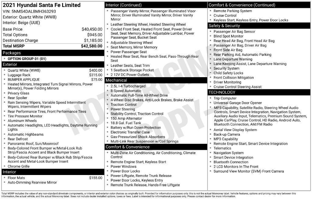 Used 2021 Hyundai Santa Fe Limited SUV