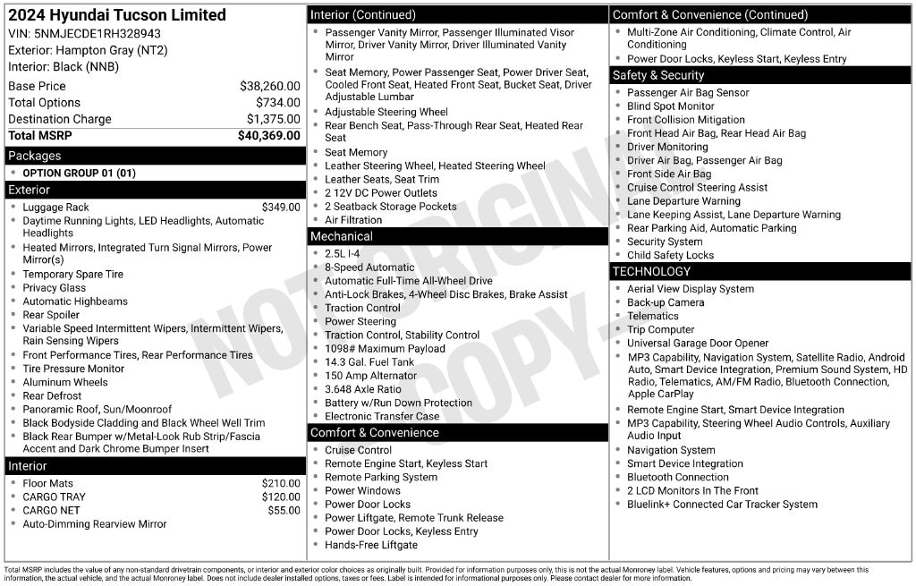 Used 2024 Hyundai Tucson Limited SUV