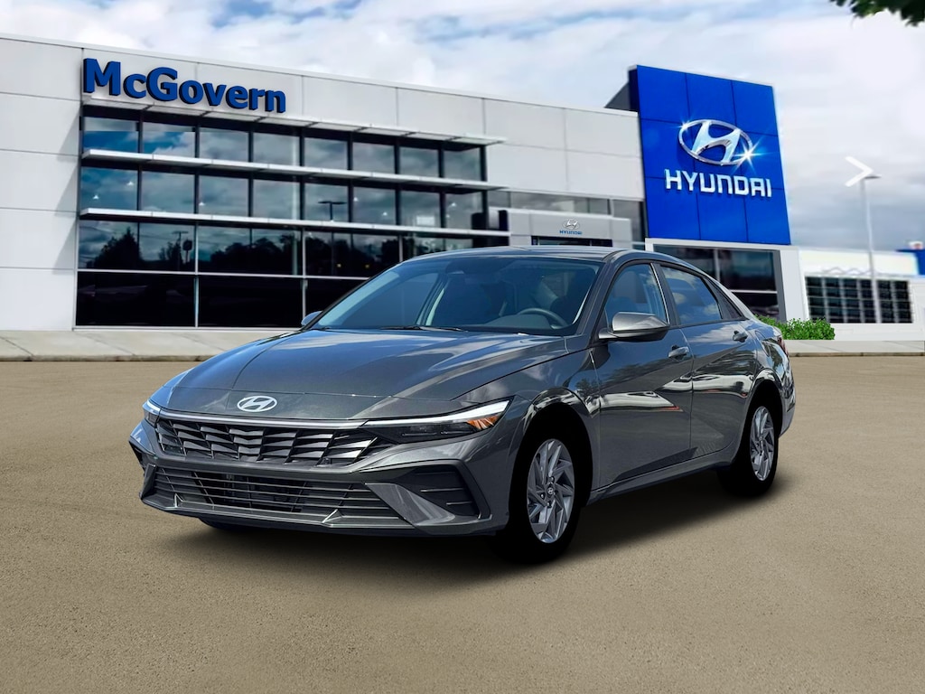 New 2026 Hyundai Elantra Hybrid Blue Sedan