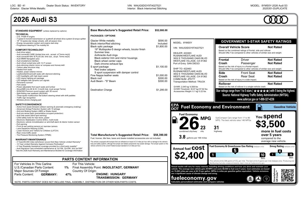 2026 Audi S3 Base - Photo 5