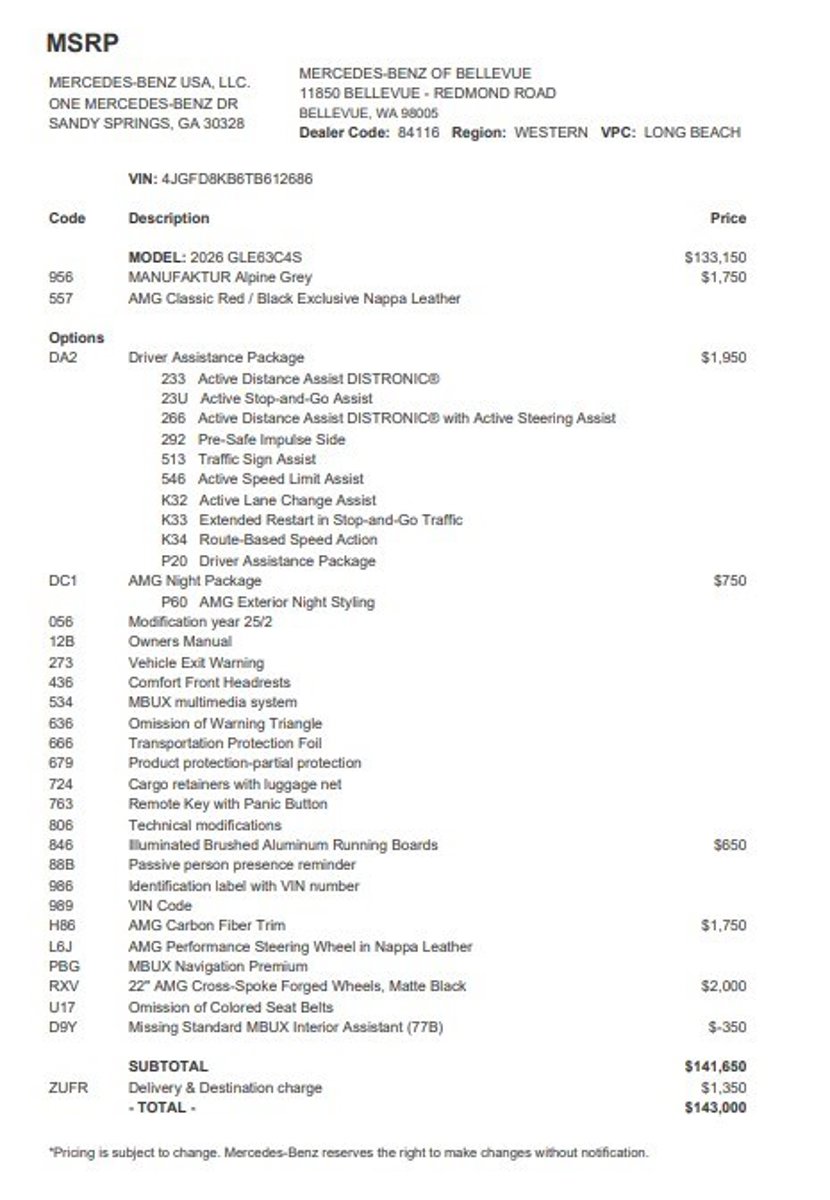 Certified 2026 Mercedes-Benz GLE S SUV