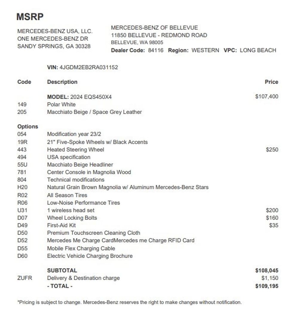 Certified 2024 Mercedes-Benz EQS 4MATIC SUV