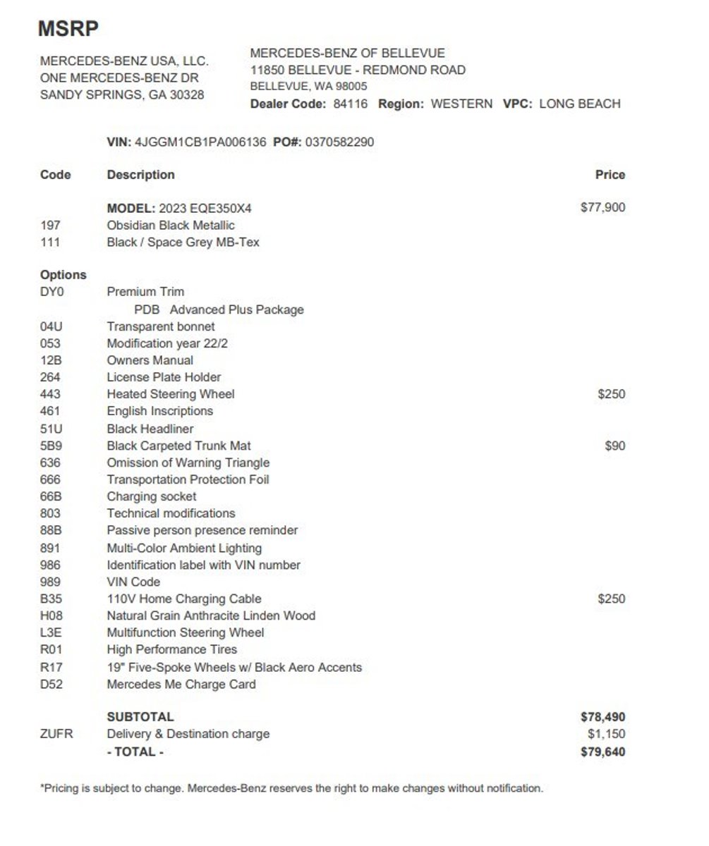 Certified 2023 Mercedes-Benz EQE SUV