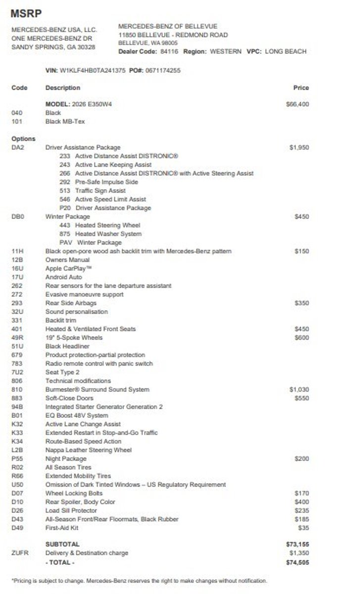 Certified 2026 Mercedes-Benz E-Class 4MATIC Sedan