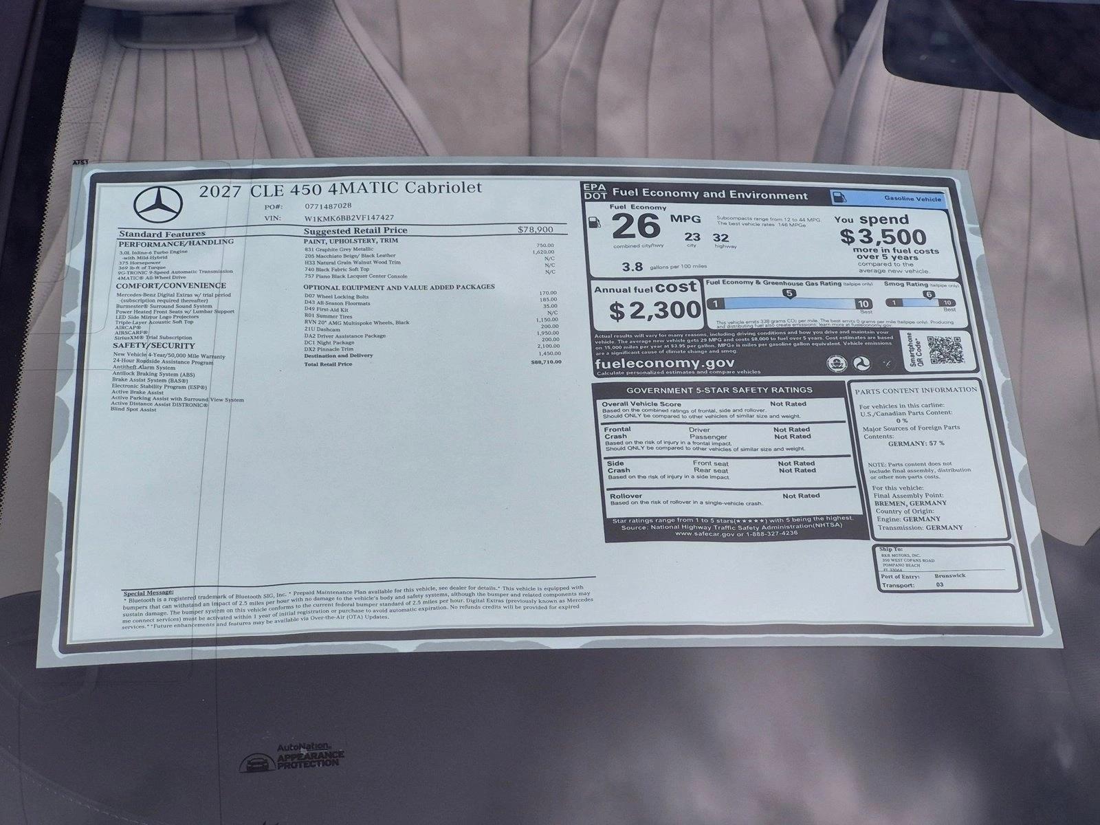 2027 CLE 450 4MATIC Cabriolet, photo 17 of 17