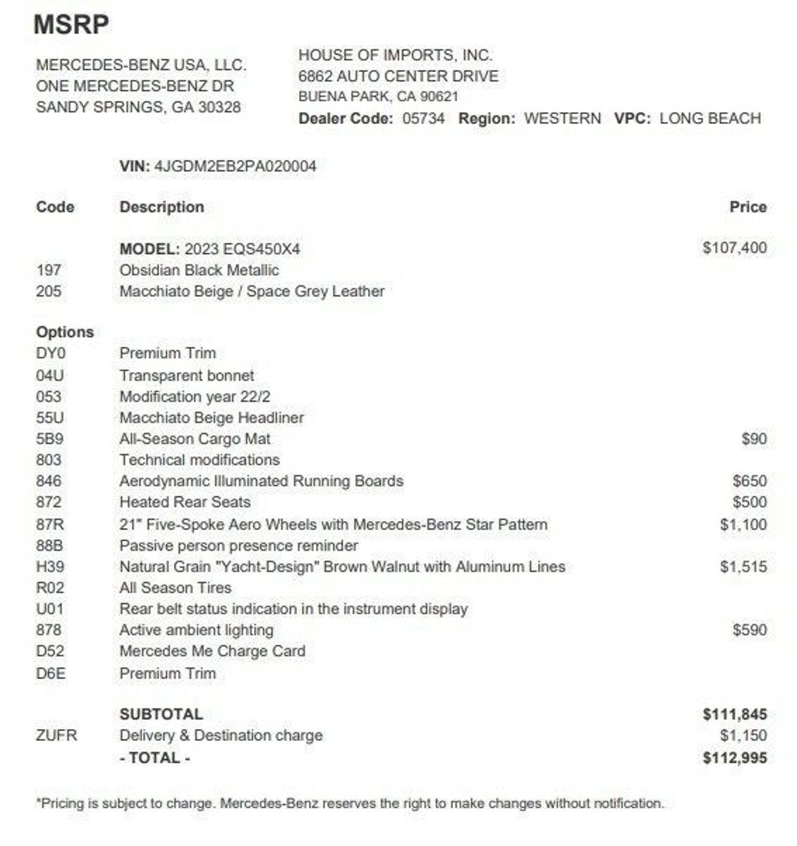 Certified 2023 Mercedes-Benz EQS 4MATIC SUV