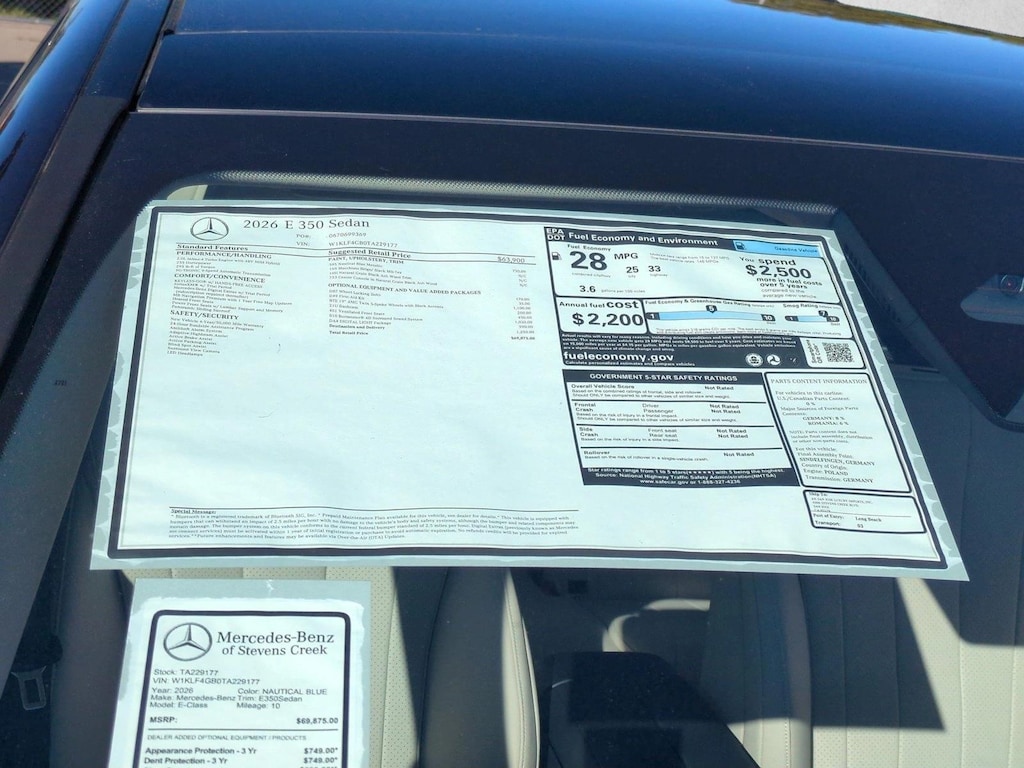 Certified 2026 Mercedes-Benz E-Class E 350 RWD Sedan Sedan
