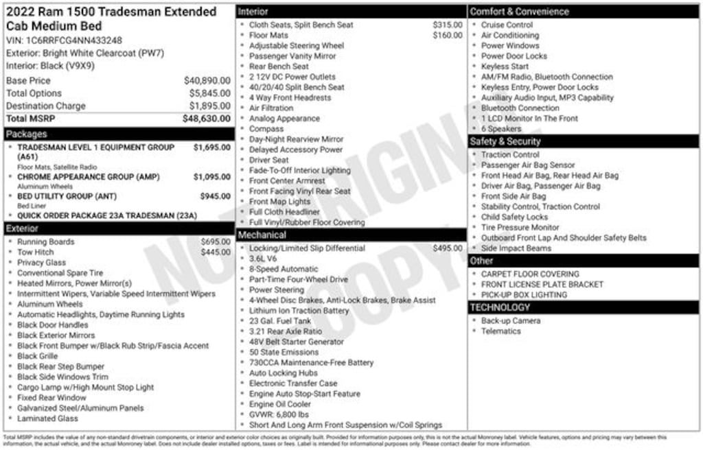 Used 2022 Ram 1500 Tradesman Truck