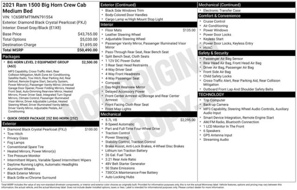 Used 2021 Ram 1500 Big Horn/Lone Star Truck Crew Cab