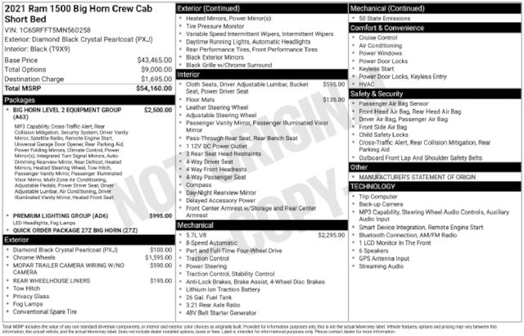 Used 2021 Ram 1500 Big Horn/Lone Star Truck Crew Cab