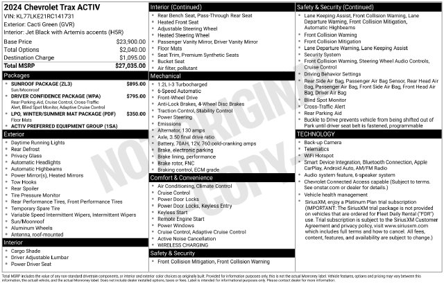 Used 2024 Chevrolet Trax Activ SUV