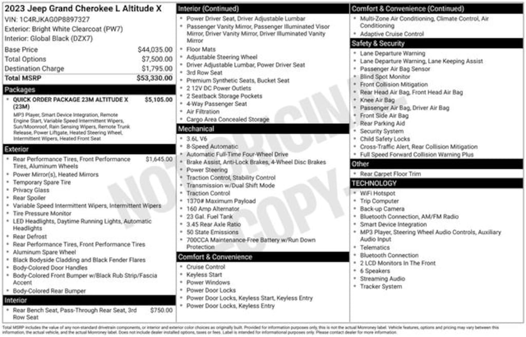 Certified 2023 Jeep Grand Cherokee L Altitude X SUV