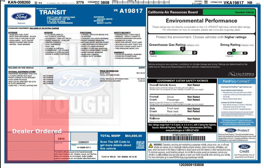 2027 Ford Transit Van Base