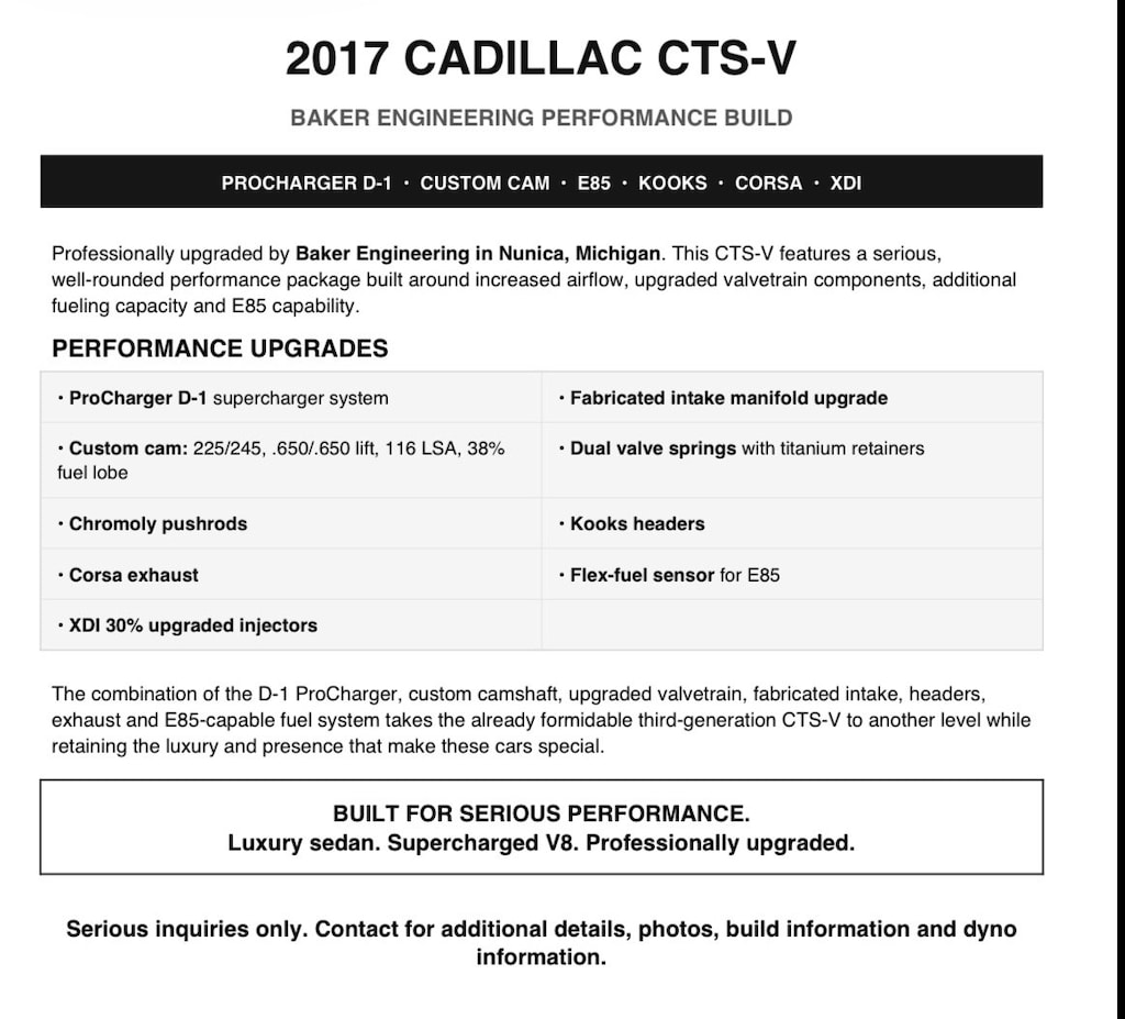 Used 2017 Cadillac CTS-V Sedan Sedan