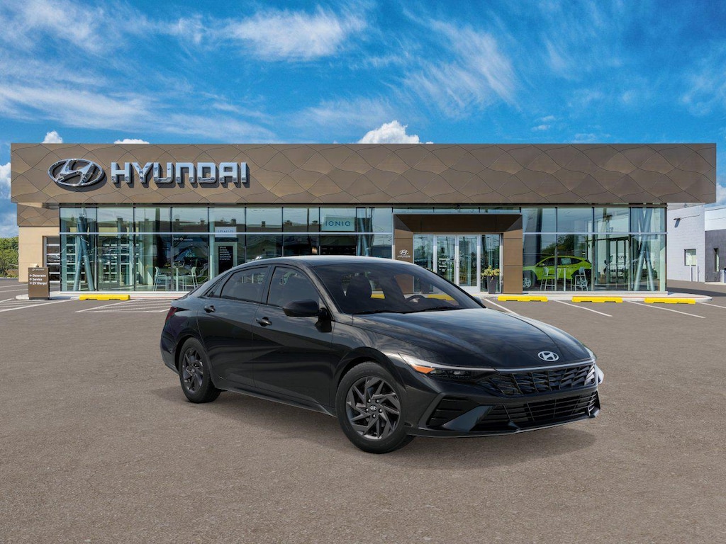 New 2026 Hyundai Elantra Hybrid Blue Sedan