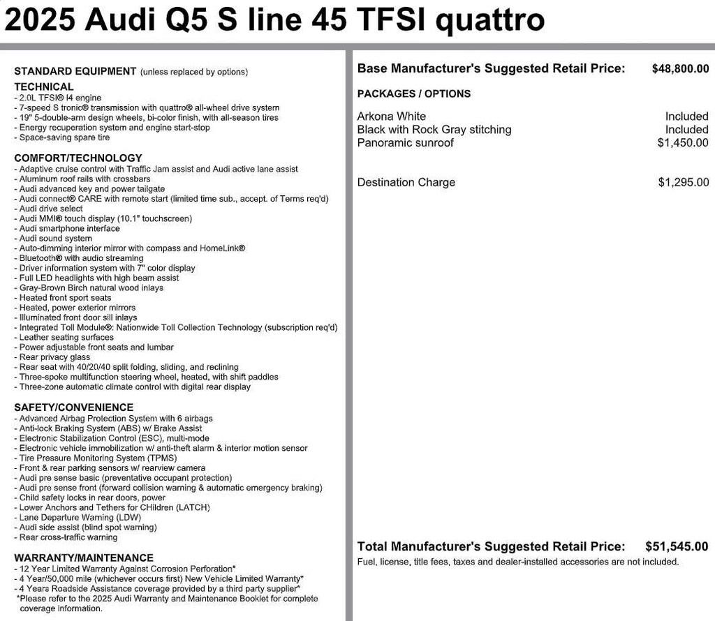 Used 2025 Audi Q5 S Line Premium 45 TFSI quattro
