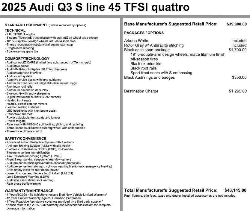 Certified 2025 Audi Q3 S Line Premium 45 TFSI quattro