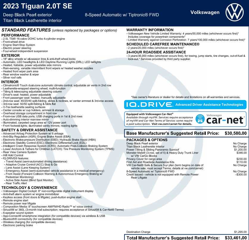 Used 2023 Volkswagen Tiguan SE 2.0T FWD