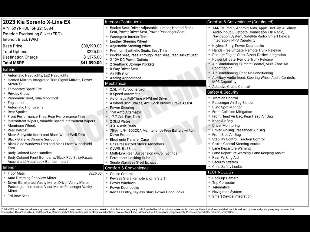 Certified 2023 Kia Sorento X-Line EX SUV