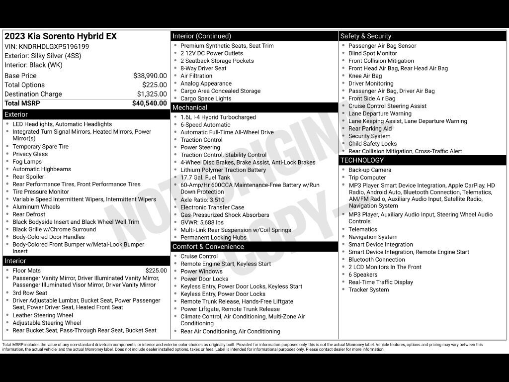 Certified 2023 Kia Sorento Hybrid EX SUV