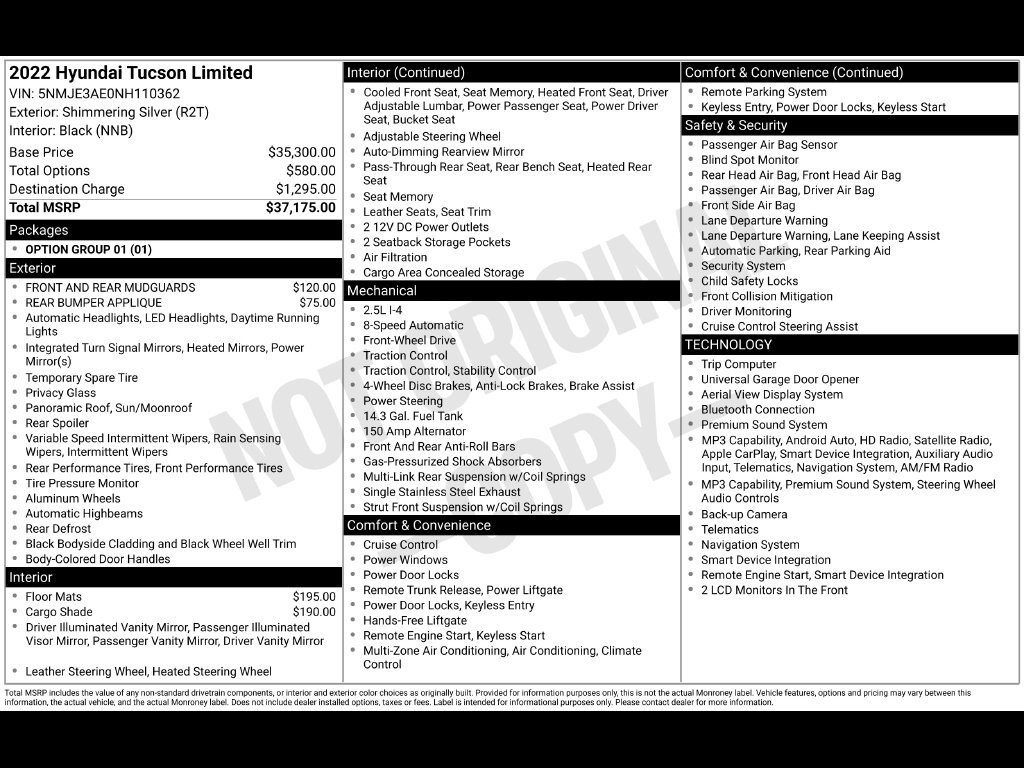 Used 2022 Hyundai Tucson Limited SUV