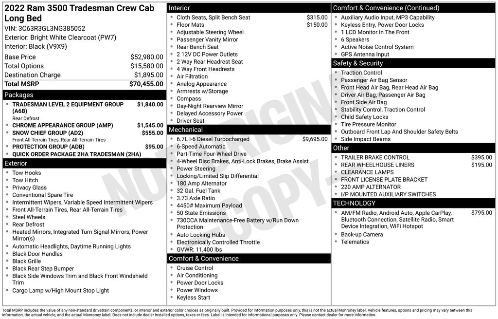 Used 2022 Ram 3500 Tradesman Truck