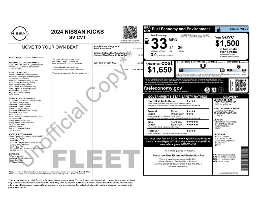 Used 2024 Nissan Kicks SV SUV