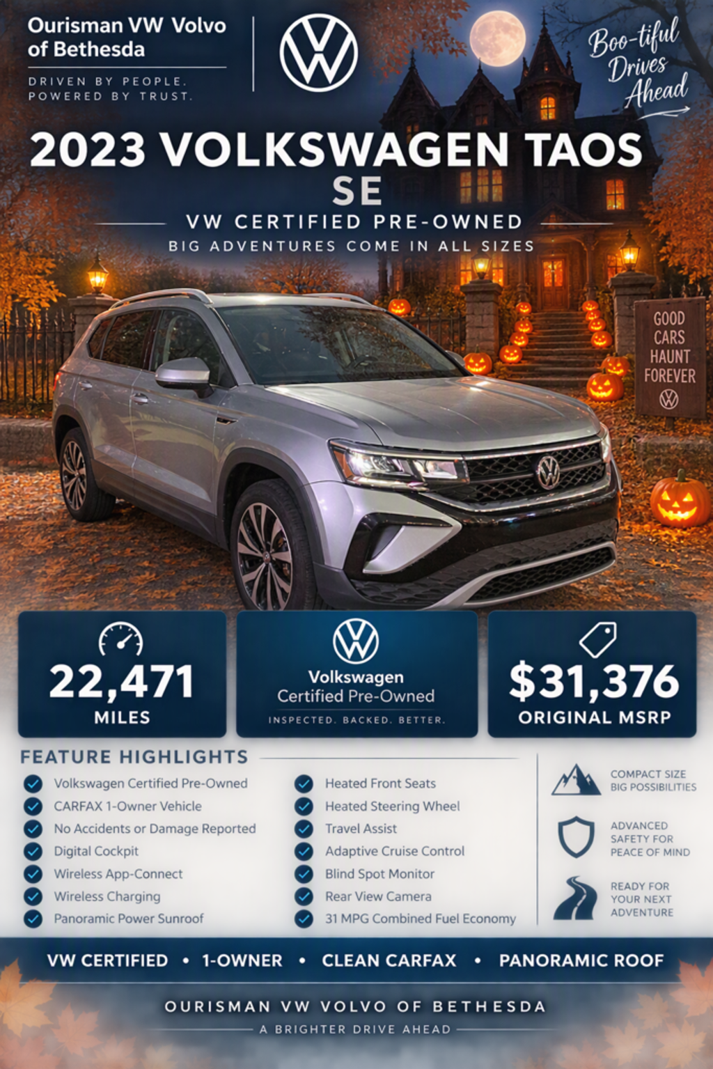 Certified 2023 Volkswagen Taos 1.5T SE SUV