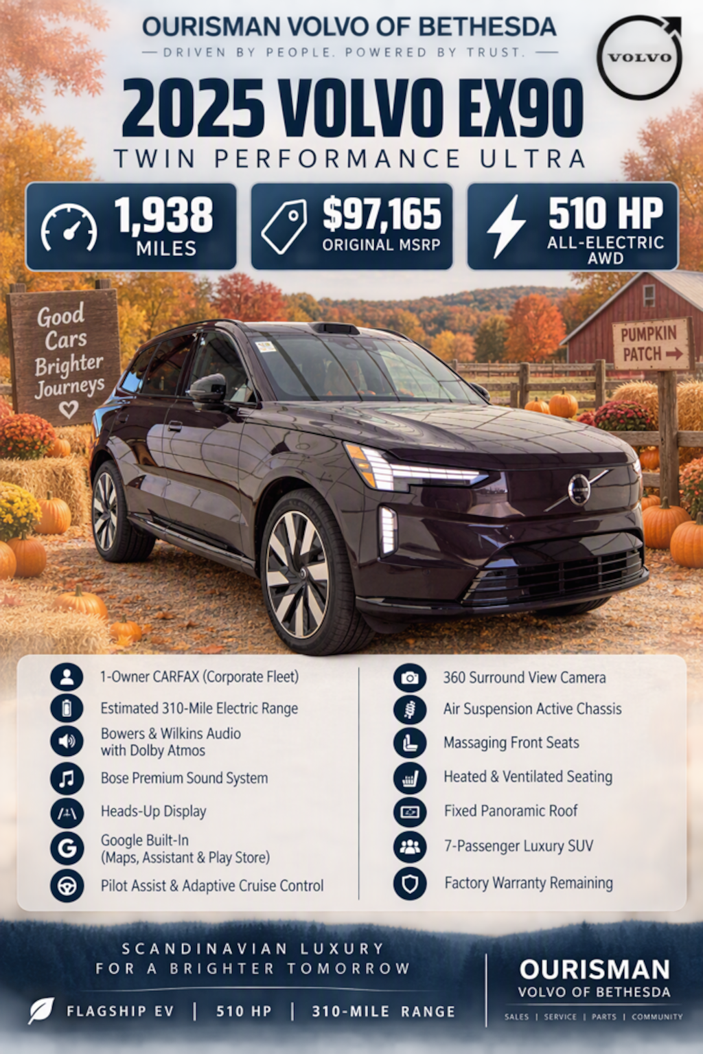 Certified 2025 Volvo EX90 Twin Motor Performance Ultra SUV