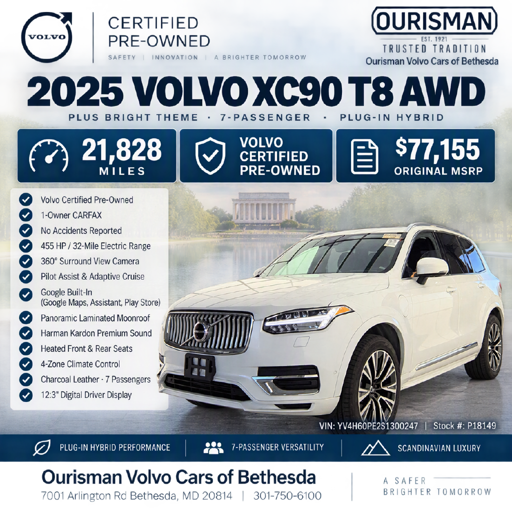 Used 2025 Volvo XC90 plug-in hybrid T8 Plus SUV