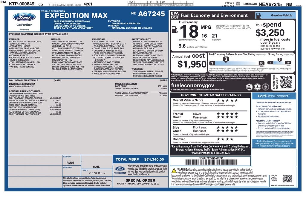 Certified 2022 Ford Expedition Max Limited SUV