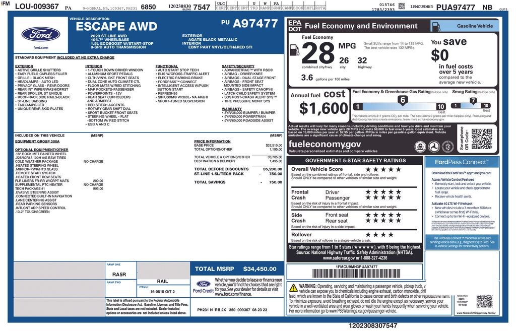 Certified 2023 Ford Escape ST-Line SUV