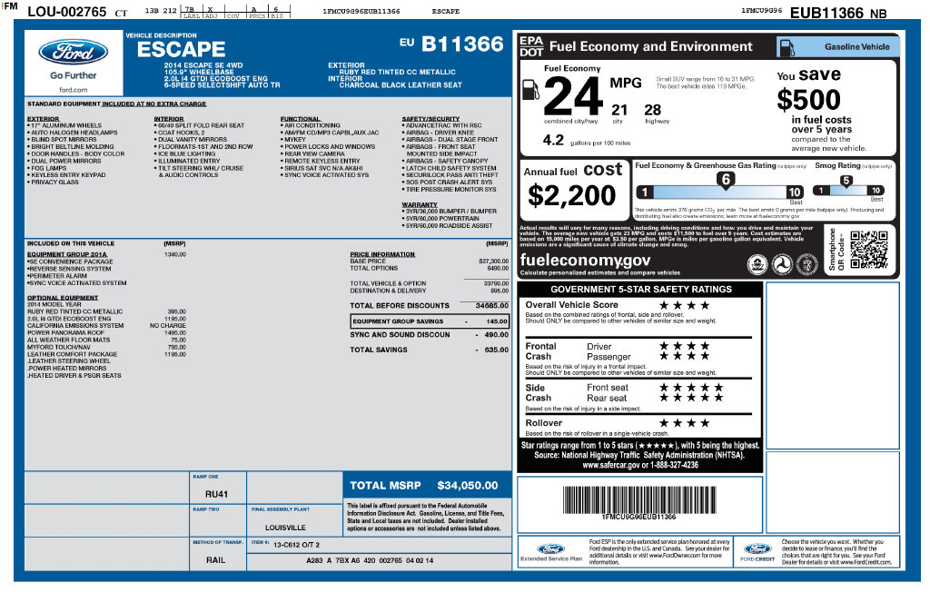 Used 2014 Ford Escape SE SUV