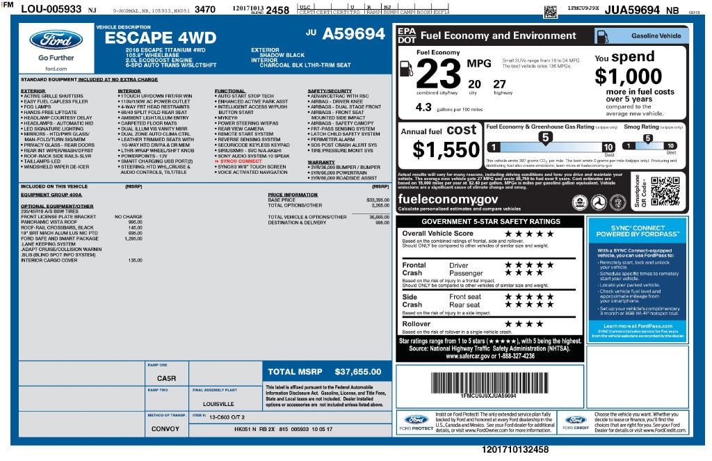 Used 2018 Ford Escape Titanium SUV