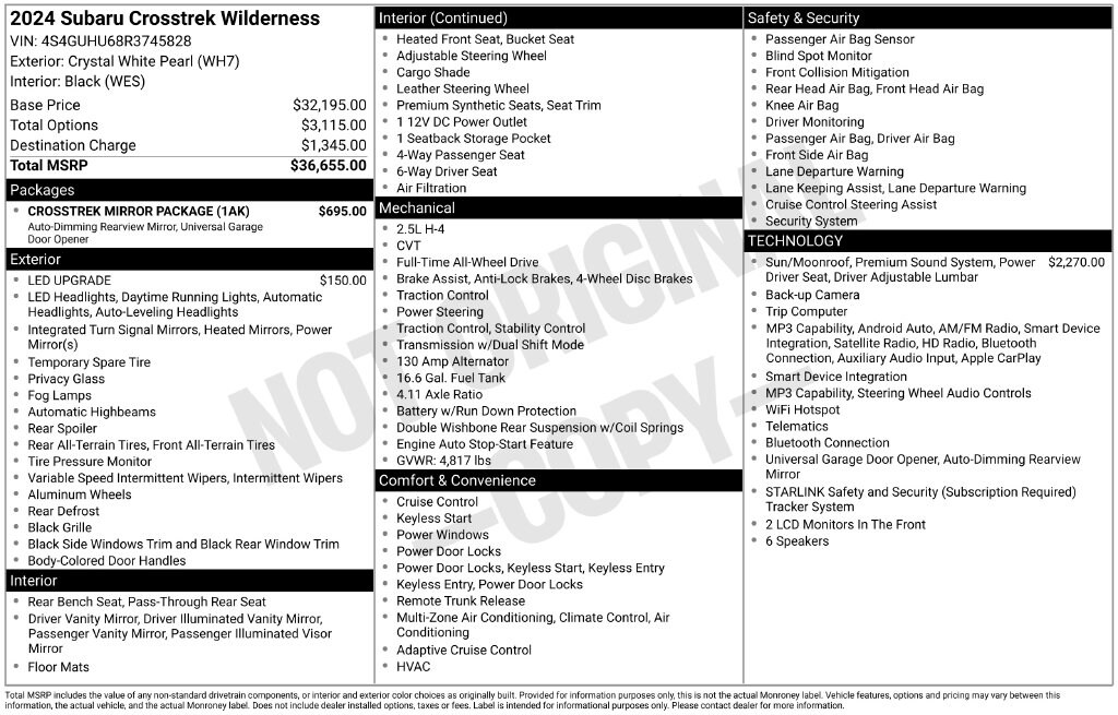 Used 2024 Subaru Crosstrek Wilderness SUV