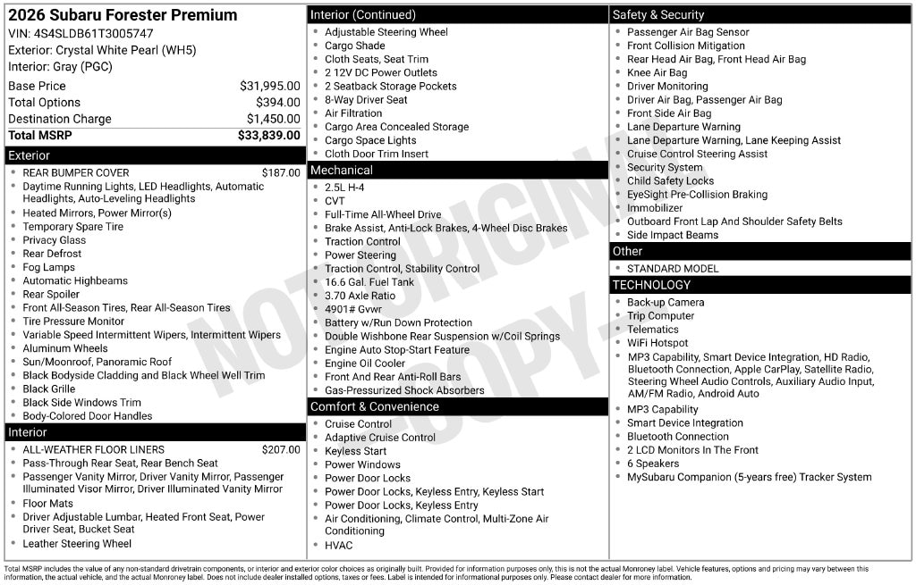 2026 Subaru Forester Premium - Photo 6