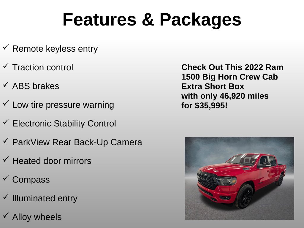 Used 2022 Ram 1500 Big Horn Truck