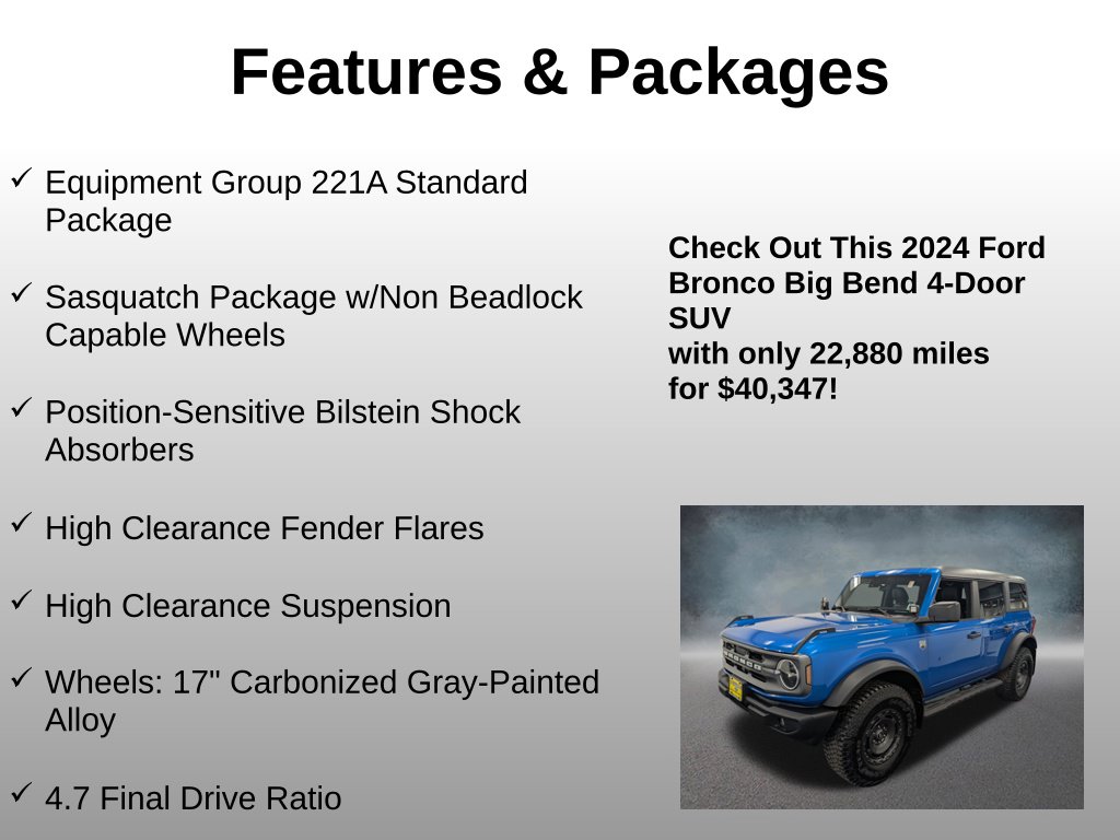 Used 2024 Ford Bronco Big Bend SUV