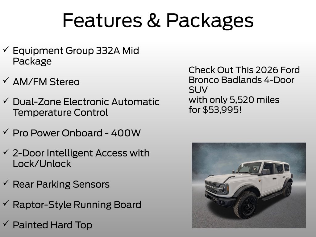 Certified 2026 Ford Bronco Badlands SUV