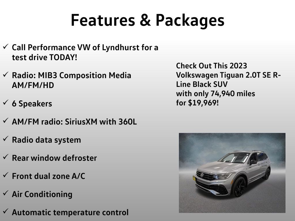 Used 2023 Volkswagen Tiguan 2.0T SE R-Line Black SUV
