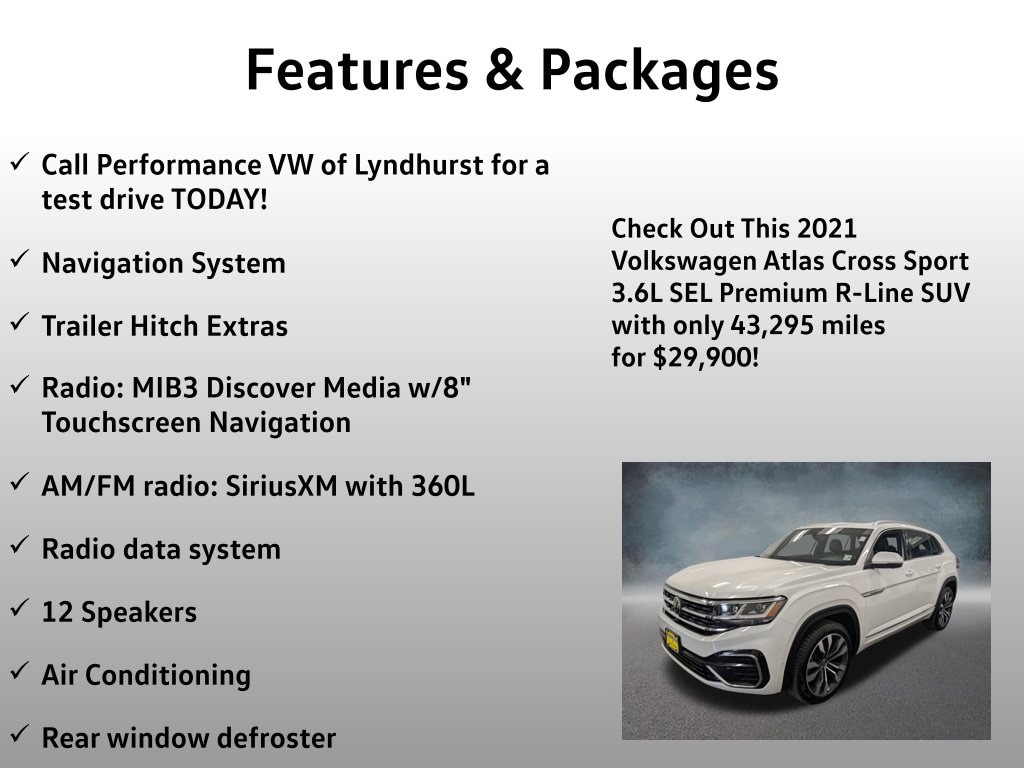 Used 2021 Volkswagen Atlas Cross Sport 3.6L V6 SEL Premium R-Line SUV