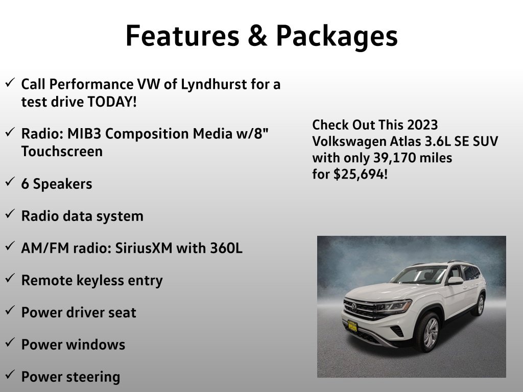 Used 2023 Volkswagen Atlas 3.6L V6 SE w/Technology SUV