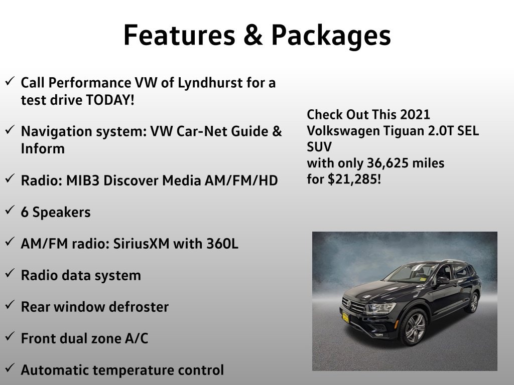 Used 2021 Volkswagen Tiguan 2.0T SEL SUV