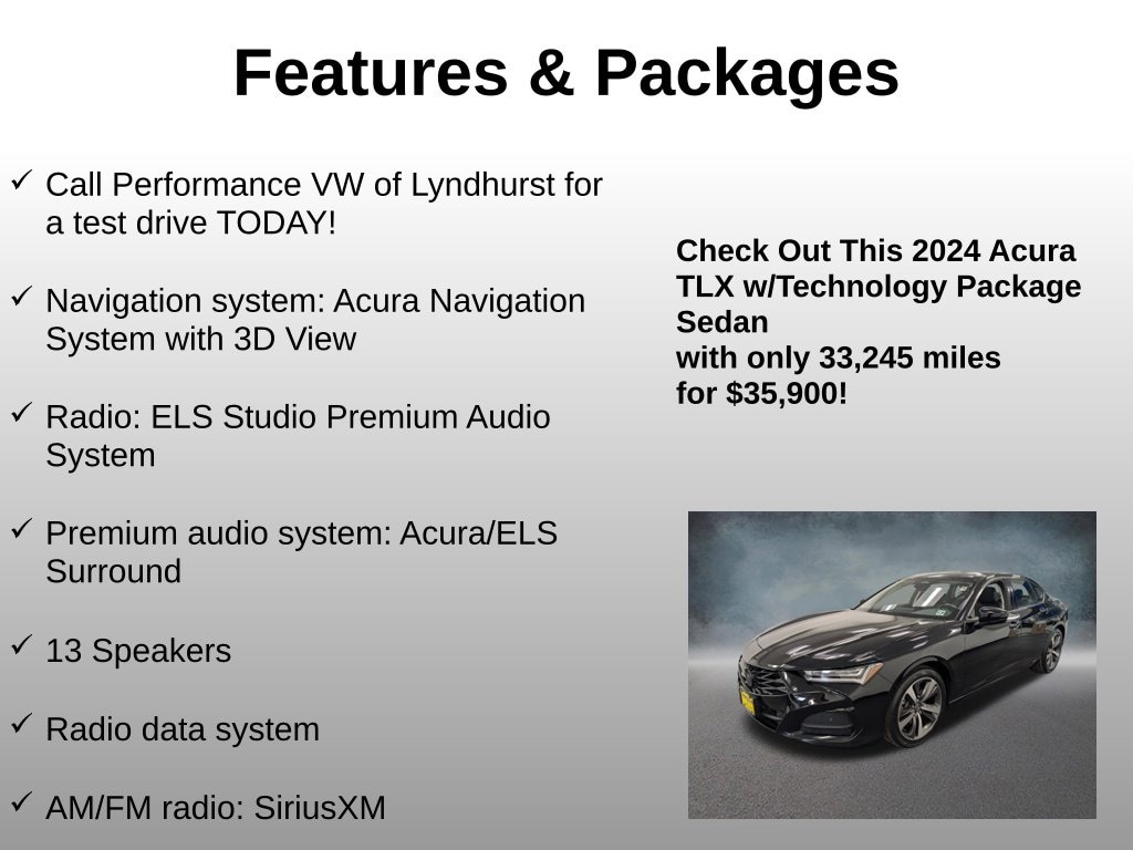 Used 2024 Acura TLX Technology Package Sedan