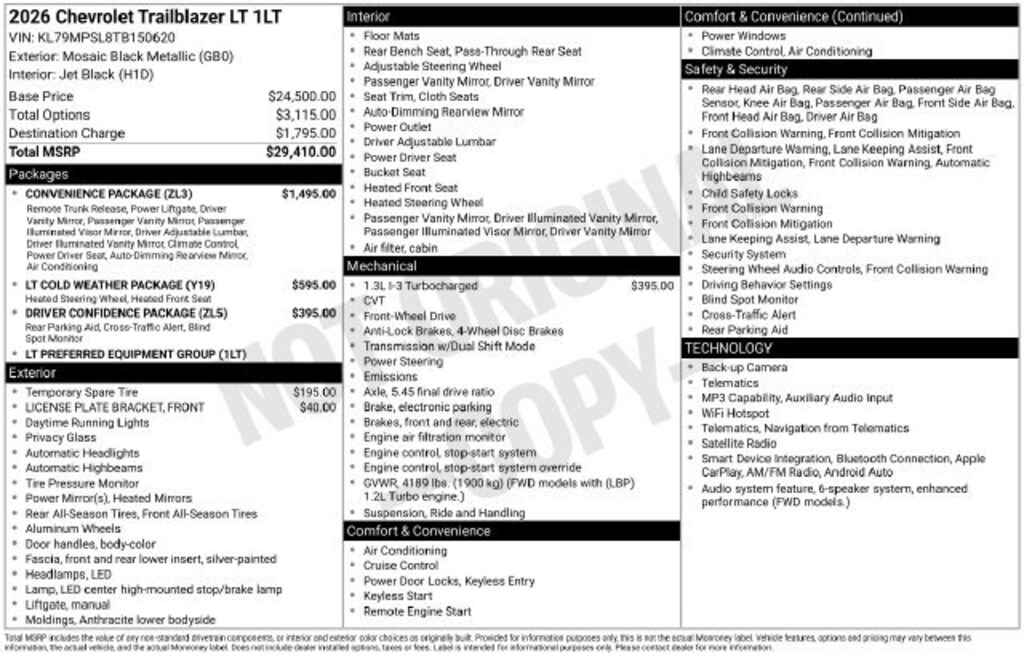 New 2026 Chevrolet Trailblazer LT SUV