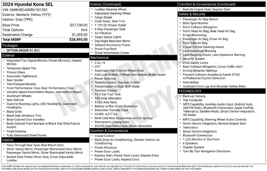 Certified 2024 Hyundai Kona SEL SUV