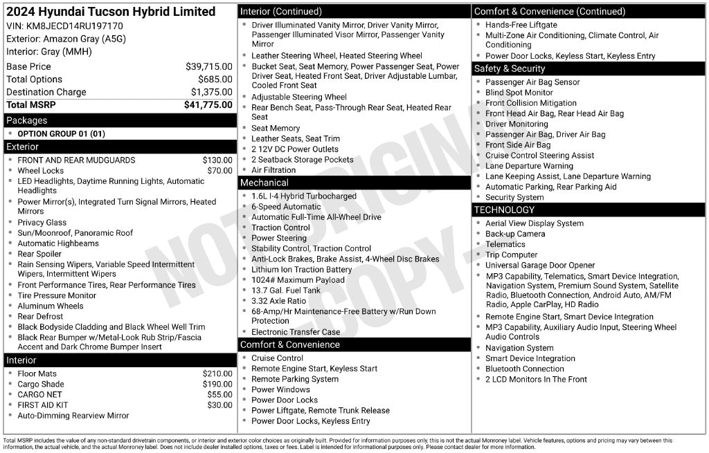 Used 2024 Hyundai Tucson Hybrid Limited SUV