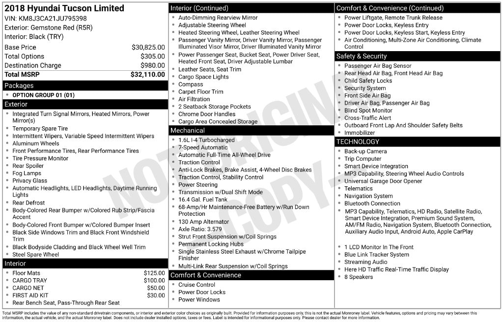 Certified 2018 Hyundai Tucson Limited SUV
