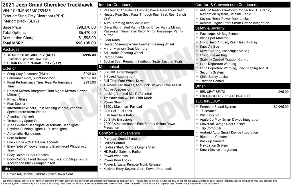 2021 Jeep Grand Cherokee Trackhawk - Photo 36