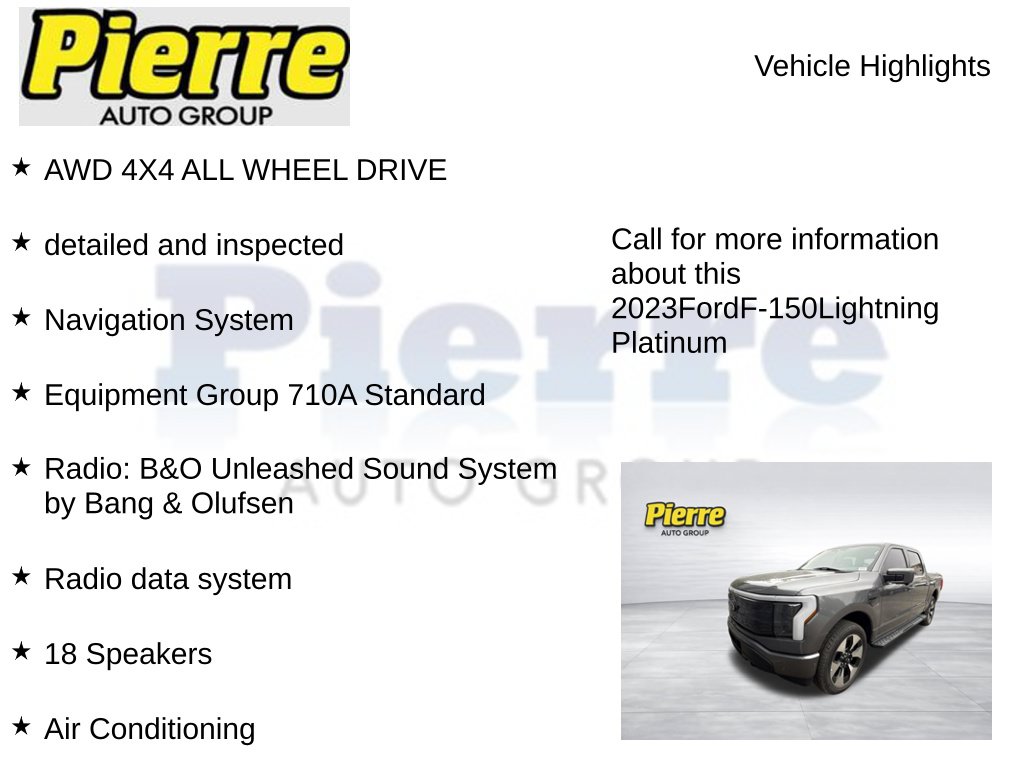 Certified 2023 Ford F-150 Lightning Platinum Truck SuperCrew Cab